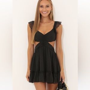 Brand New Lucy in the Sky Carolyn Chiffon Striped Dress